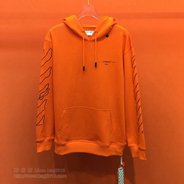 OffWhite男裝 19-20FW新款 最高品質 橙色連帽衛衣 套頭男衛衣  tzy2262